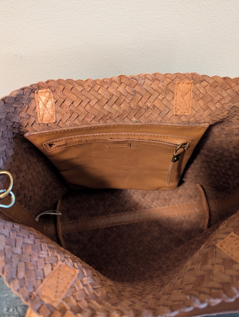 Madewell Medium Transport Tote Woven Leather - Brown - Picture 4 of 6